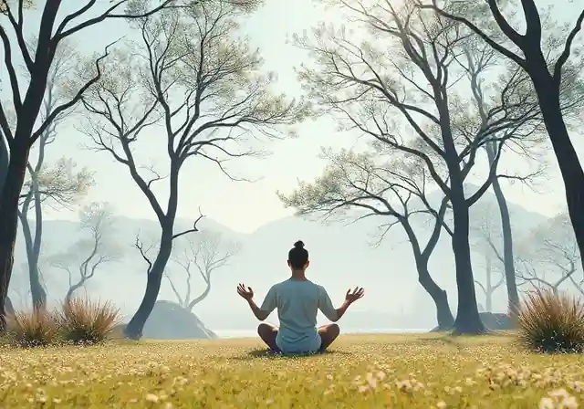 Person practicing mindfulness outdoors